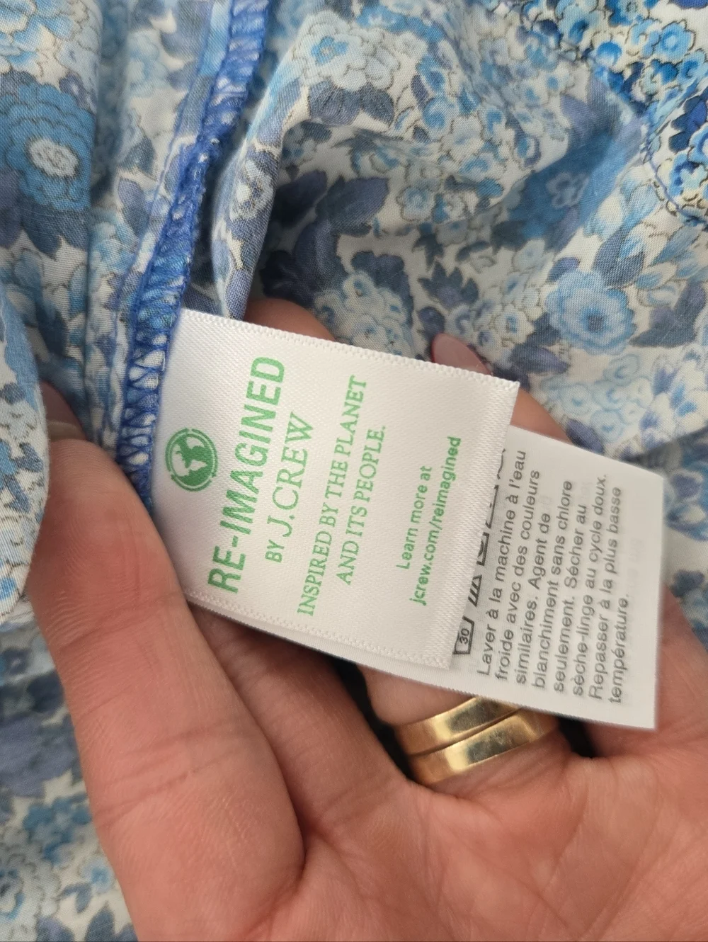 J.Crew 100% Cotton Made With Liberty Fabric Smocked popover top Elysian Floral.